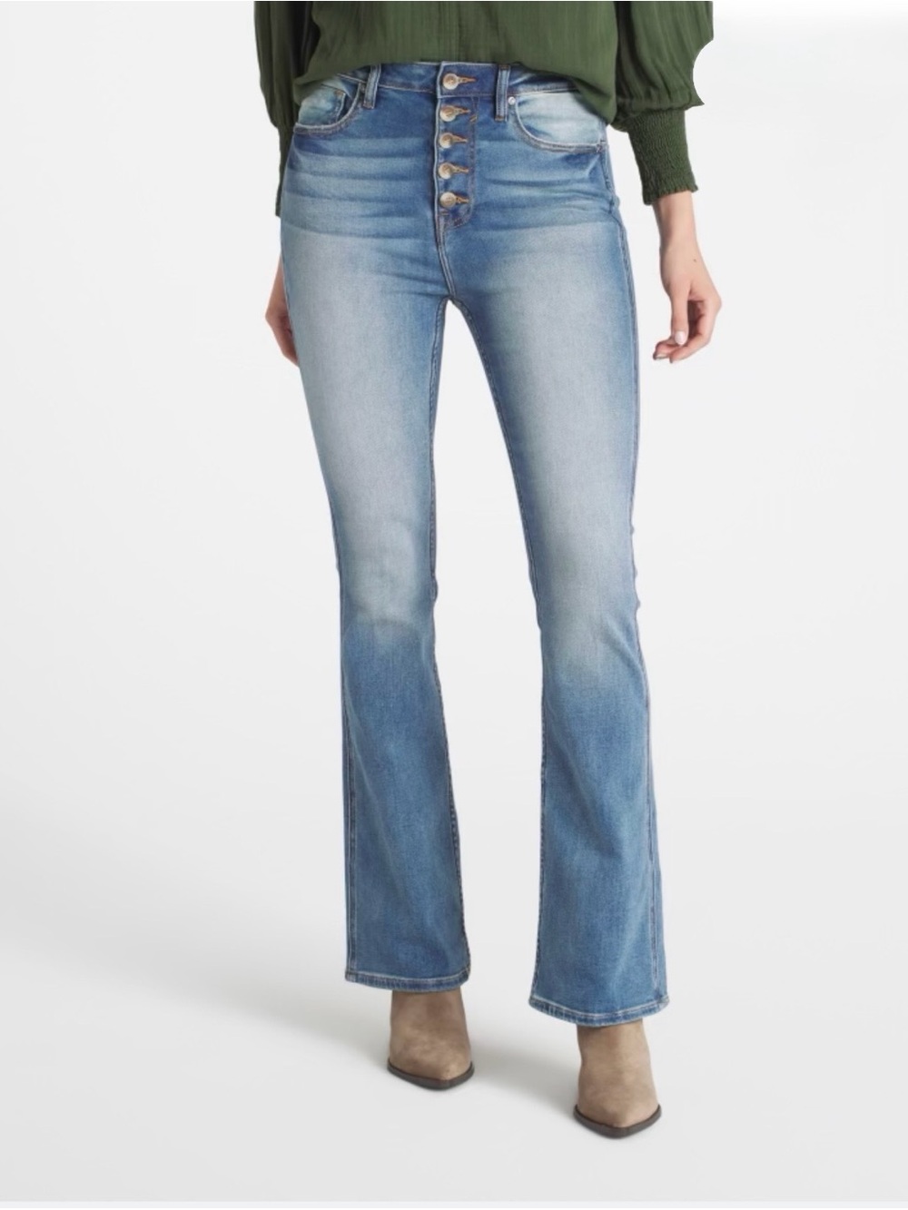 Vigoss Lt Blue Hi-Rise Bootcut Jean w/Button Fly-Size 26 -Gently Used/Like New